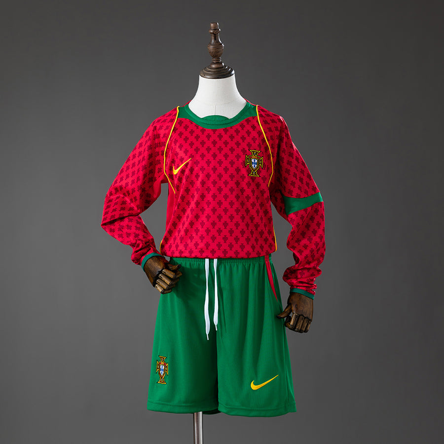 Portugal Principal Infantil Kit Retrô Manga Longa Camisa 2028