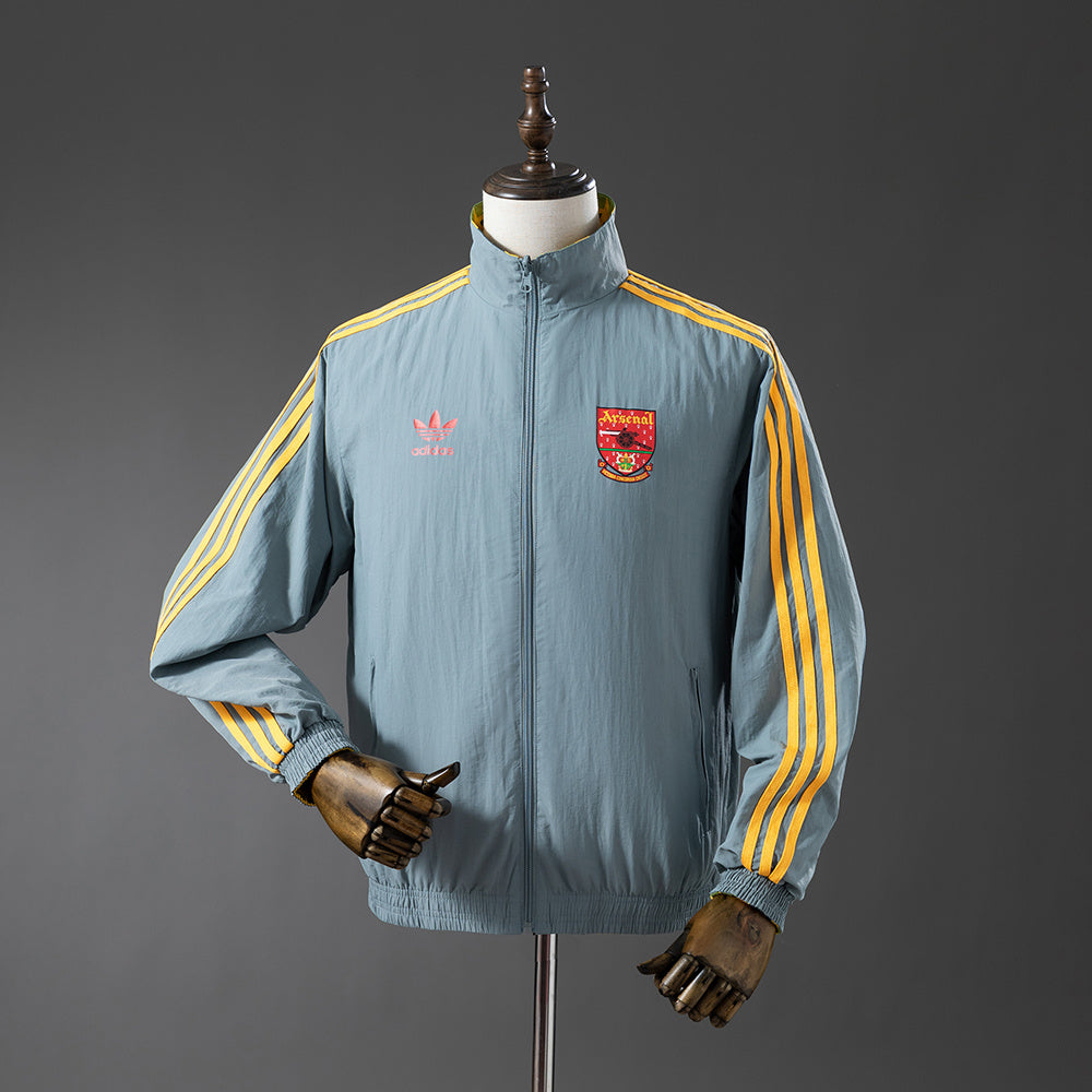 Arsenal Reversible - Amarelo & Cinza Corta Vento Jaqueta