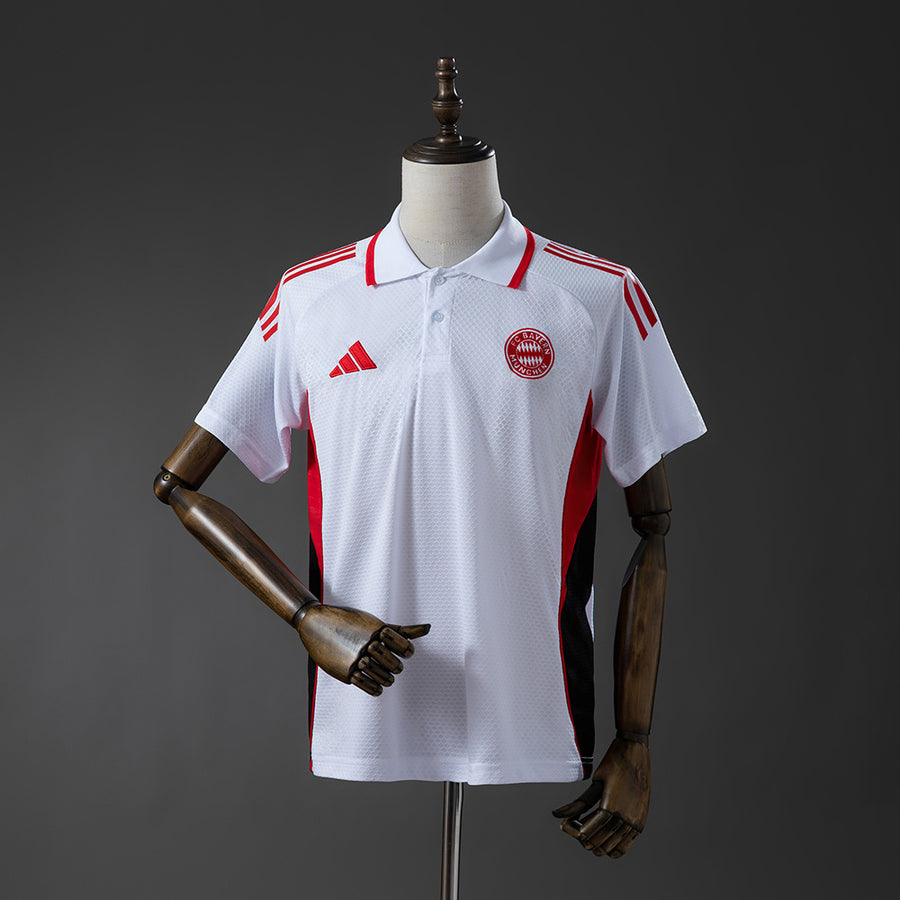 Bayern Munich - Branco & Vermelho Polo 25/26