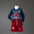 Atletico Madrid Secundária Infantil Kit Retrô Manga Longa Camisa 04/05