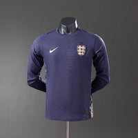 Inglaterra Secundária Manga Longa Versão Jogador Camisa 2024