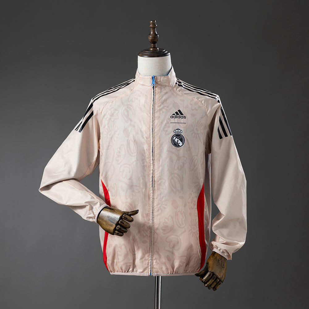 Real Madrid Reversible - Bege & Azul Corta Vento Jaqueta