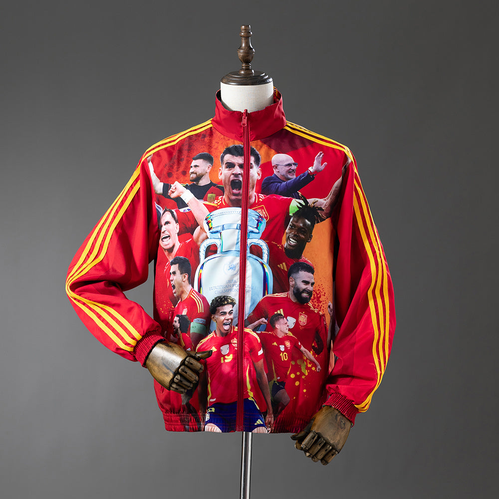 Espanha Reversível - Vermelho Corta Vento Jaqueta