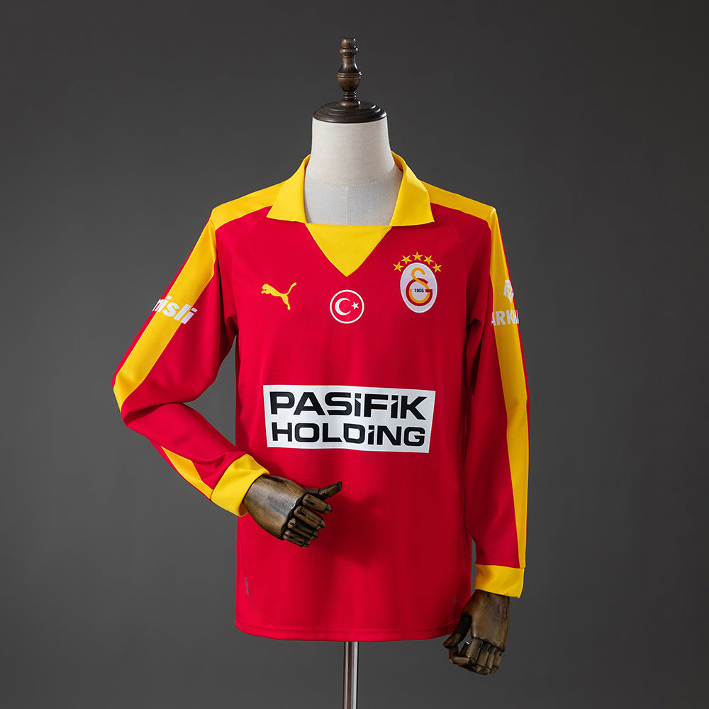 Galatasaray Edição - Vermelho Manga Longa Retrô Camisa 25/26