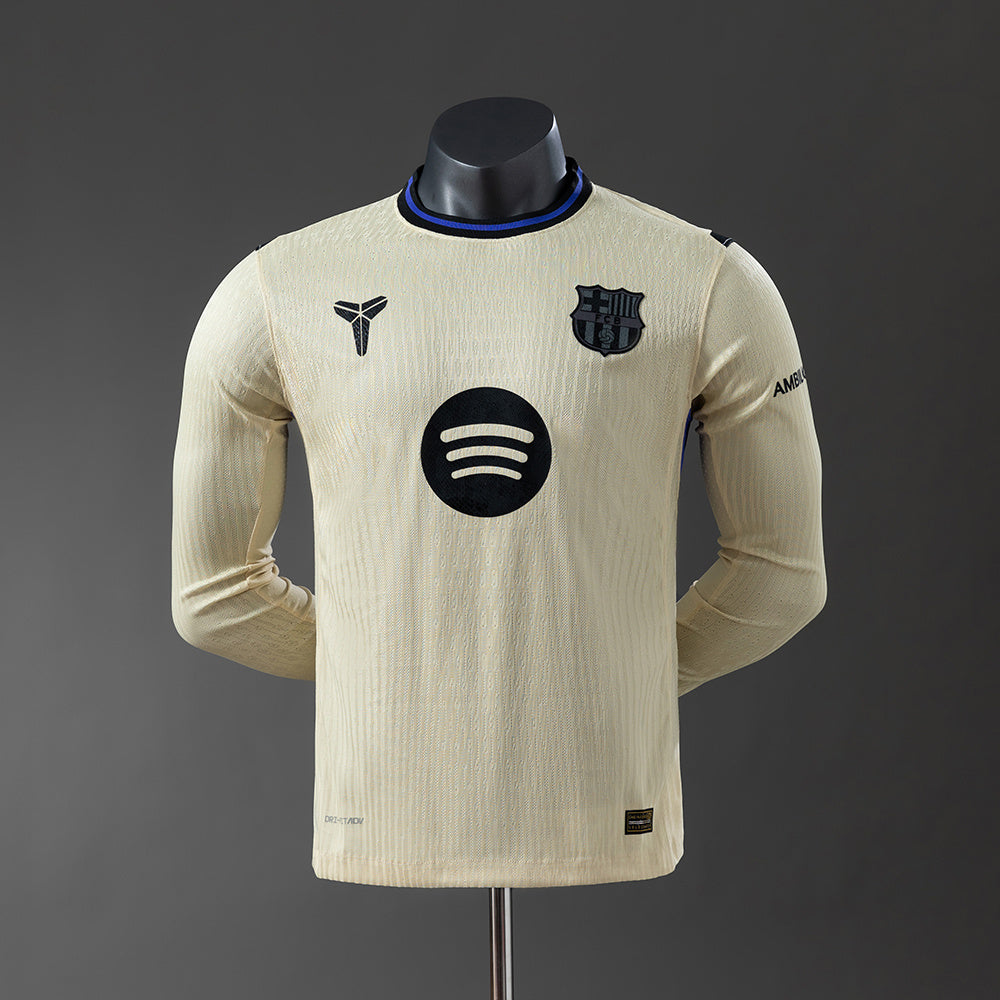 Barcelona Secundária Manga Longa Versão Jogador Camisa 25/26