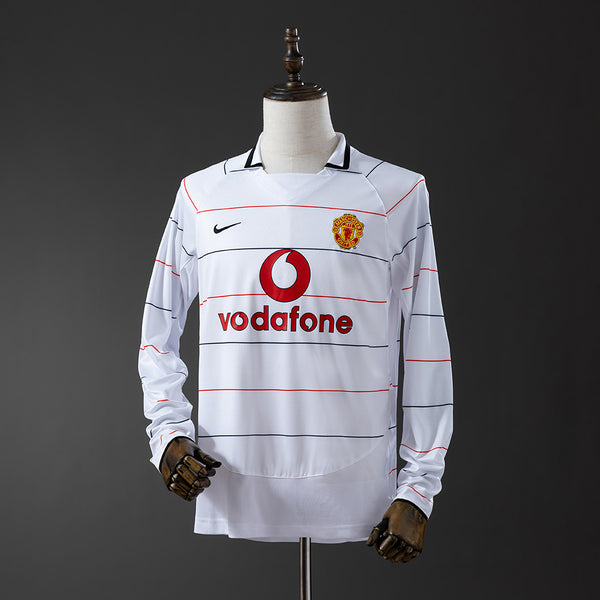 Manchester United Secundária Retrô Manga Longa Camisa 2005