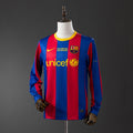 Barcelona Champions Edição Principal Retrô Manga Longa Camisa 10/11