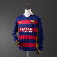 Barcelona Principal Retrô Manga Longa Camisa 15/16