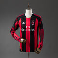 AC Milan Principal Retrô Manga Longa Camisa 10/11