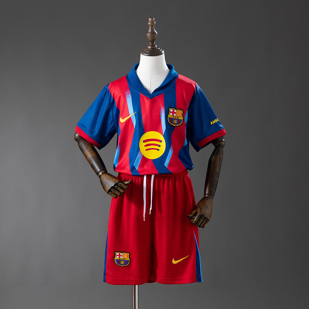 Barcelona Secundária Quarta Infantil Kit Camisa 25/26