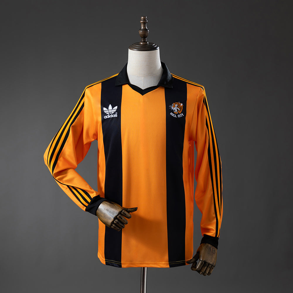 Hull City Principal Retrô Manga Longa Camisa 81/82