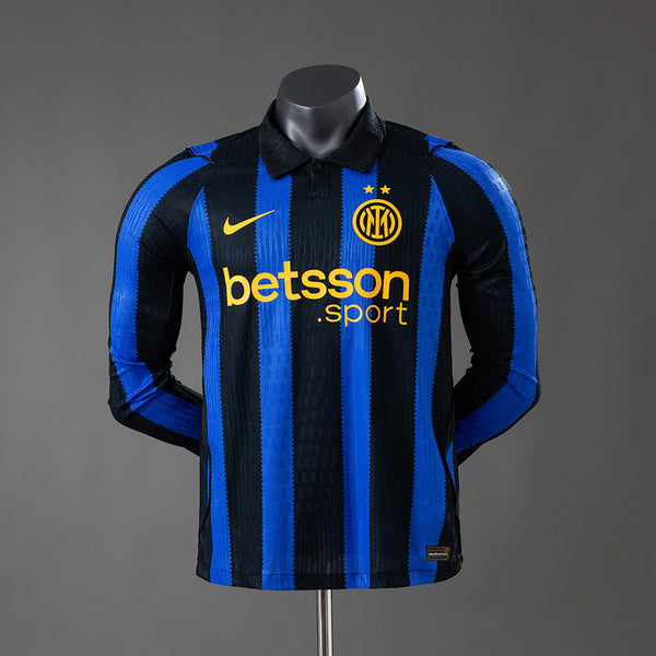 Inter Milan Long Sleeved Principal Versão Jogador Camisa 26/27