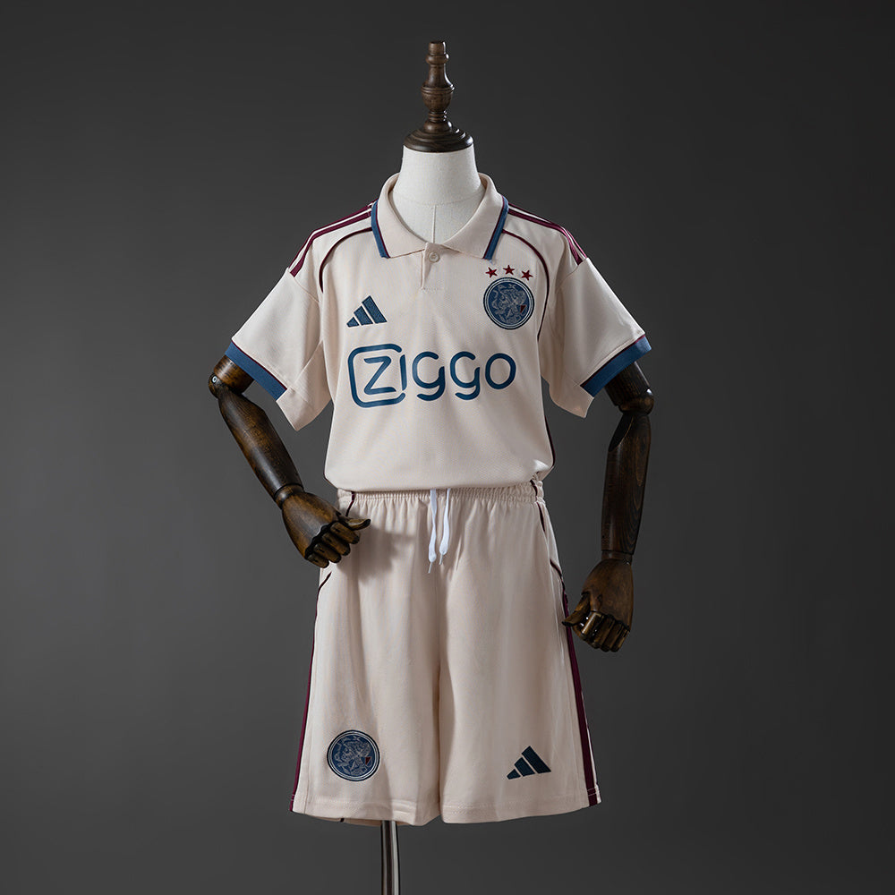 Ajax Secundária Terceira Infantil Kit Camisa 25/26