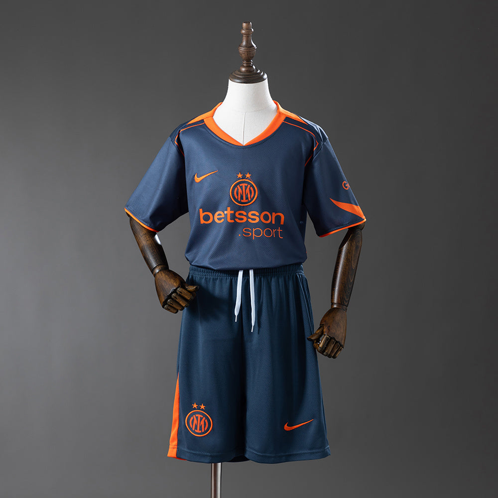Inter Milan Secundária Terceira Infantil Kit Camisa 25/26