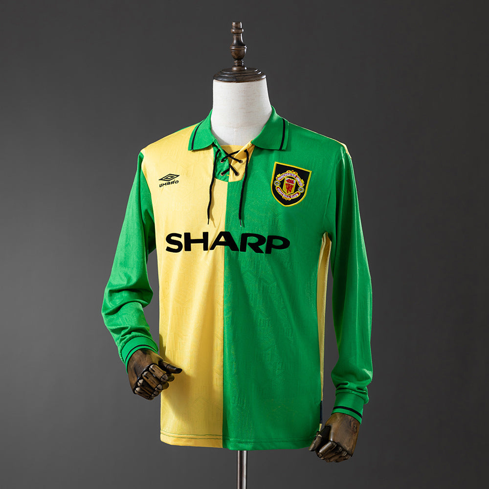 Manchester United Secundária Terceira Retrô Manga Longa 1994