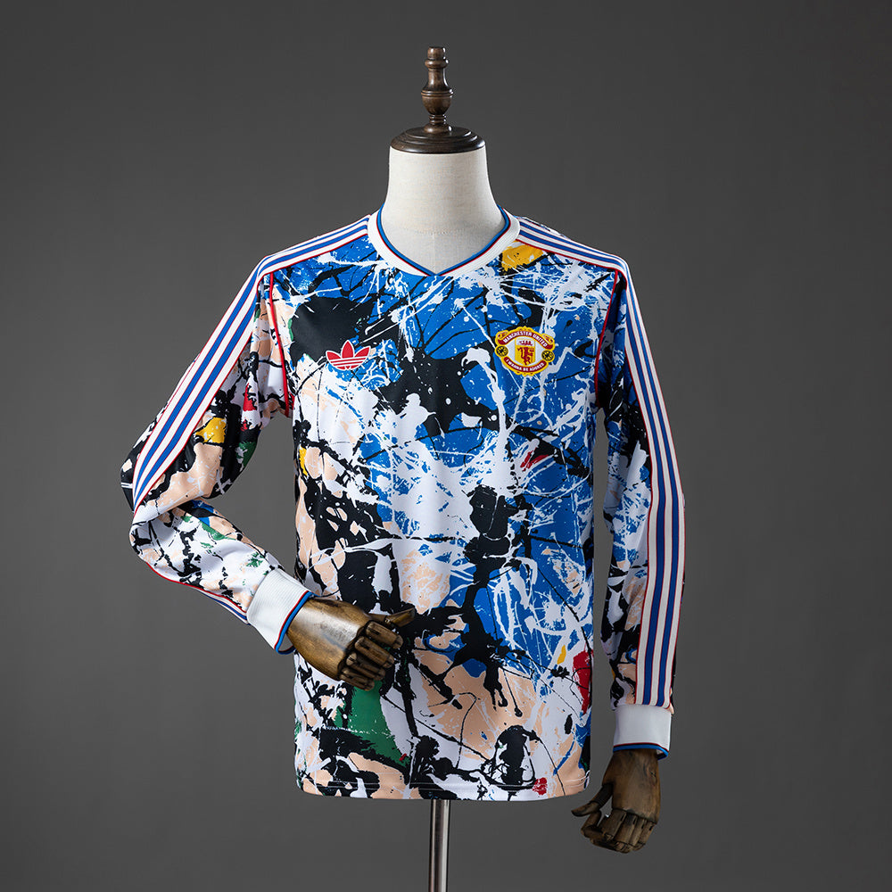 Manchester United Stone Roses Manga Longa Original Camisa 25/26