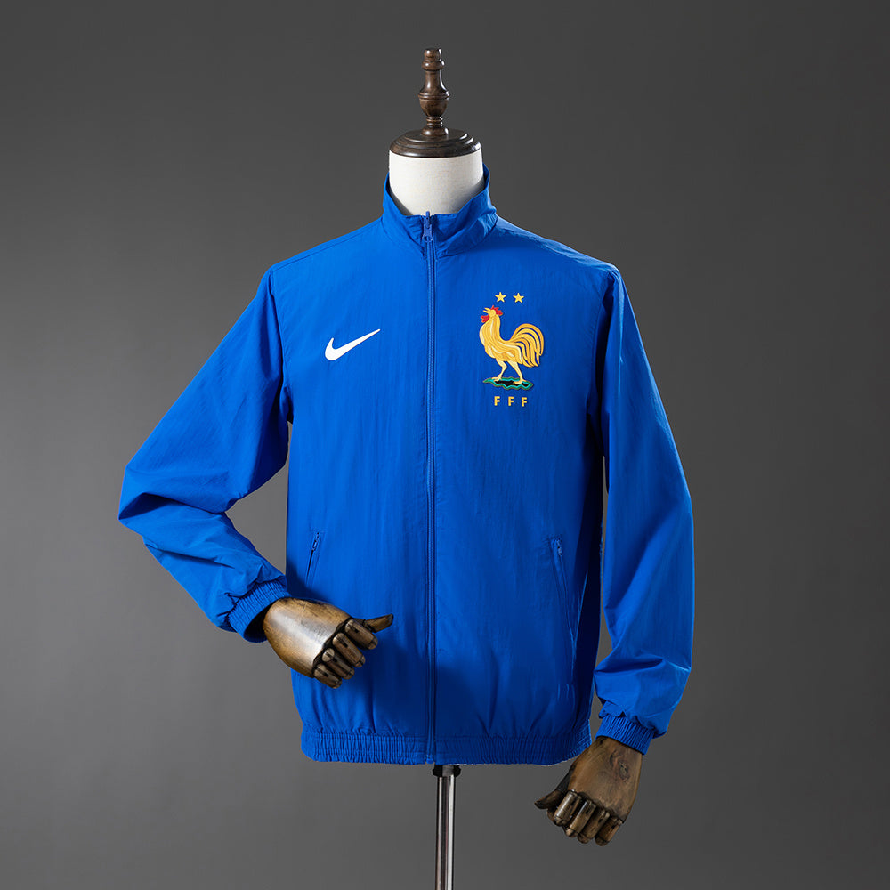 França Reversível - Branco & Azul Corta Vento Jaqueta