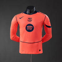 Barcelona Secundária Terceira Manga Longa Versão Jogador Camisa 25/26