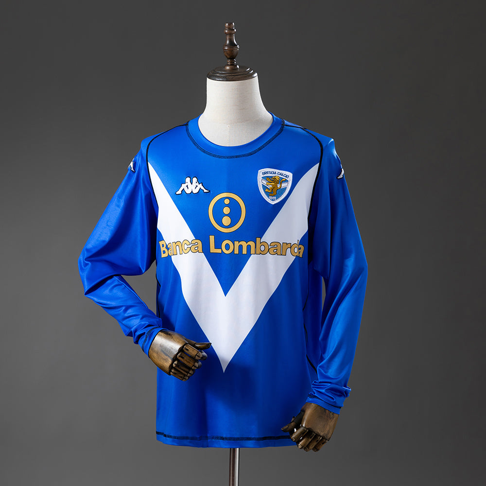Brescia Calcio Principal Retrô Manga Longa Camisa 2003