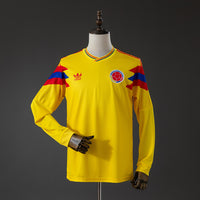 Colômbia Principal Retrô Manga Longa Original Camisa 1990