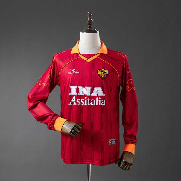 Roma Principal Retrô Manga Longa Camisa 99/00