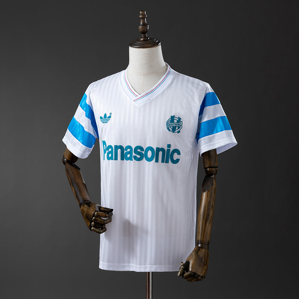 Olympique de Marseille Principal Retrô Camisa 1990