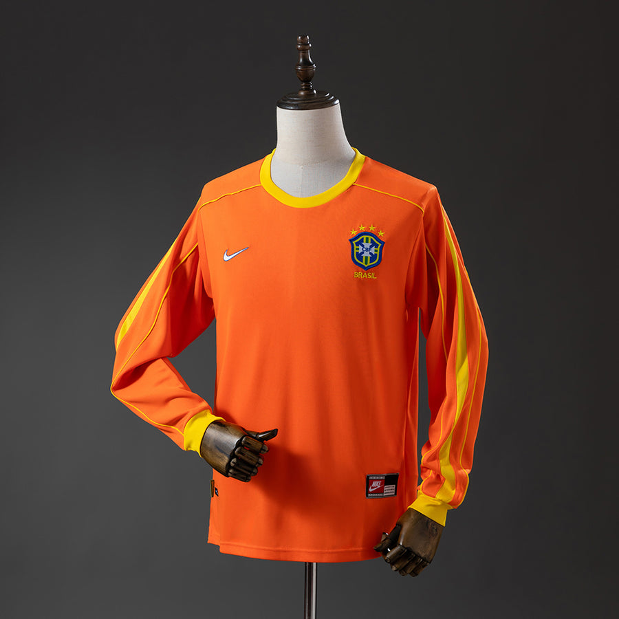 Brasil Goleiro Retrô Manga Longa Camisa 1998