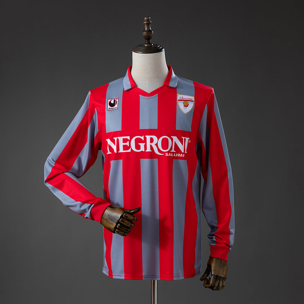 Cremonese Principal Retrô Manga Longa Camisa 95/96
