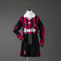 AC Milan Principal Infantil Kit Retrô Manga Longa Camisa 09/10