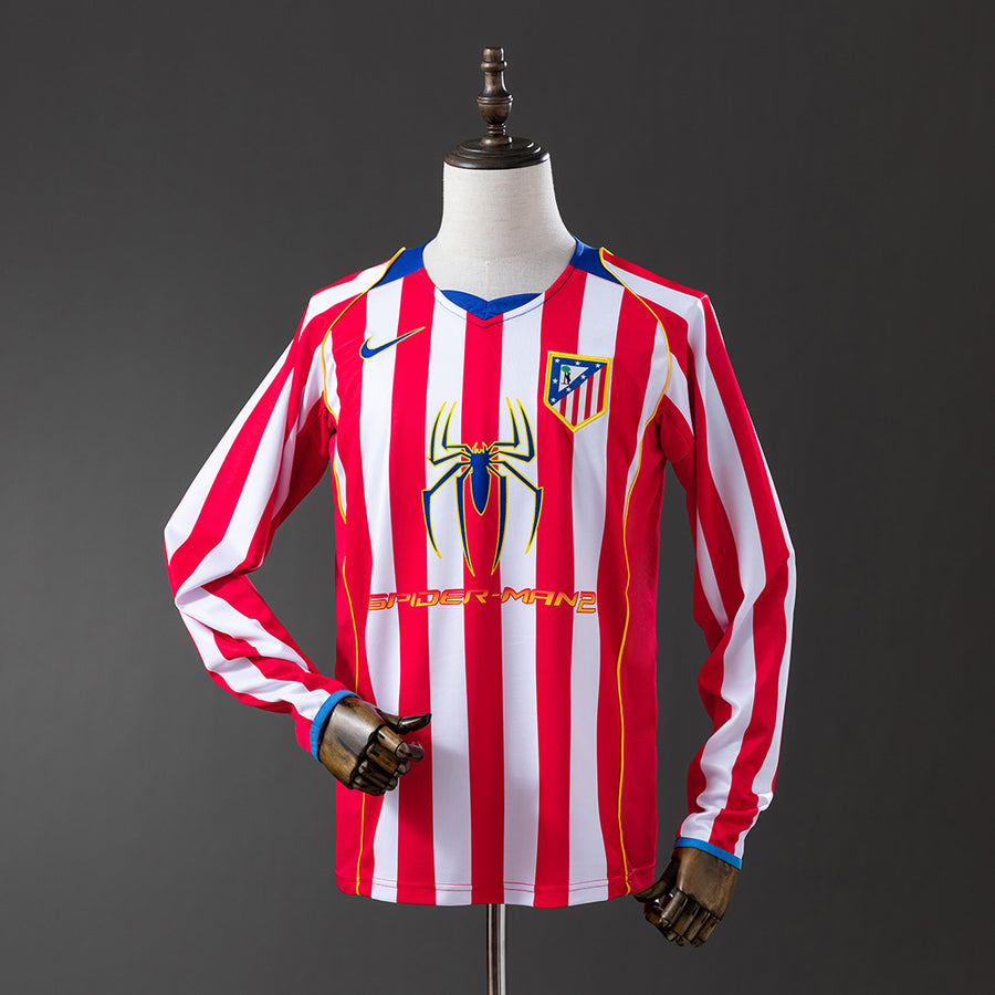 Atletico Madrid Principal Retrô Manga Longa Camisa 04/05