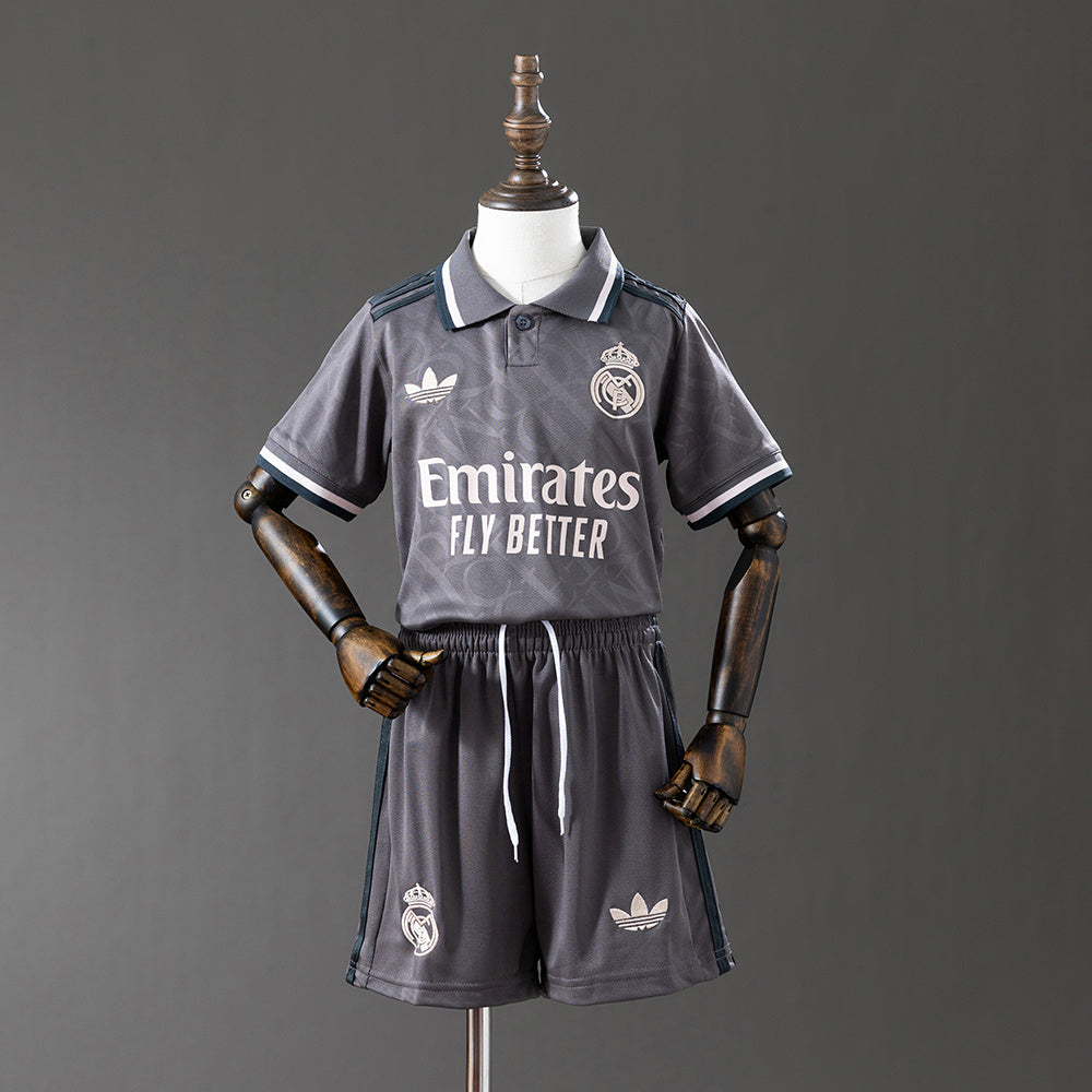 Real Madrid Secundária Terceira Infantil Kit Camisa 24/25