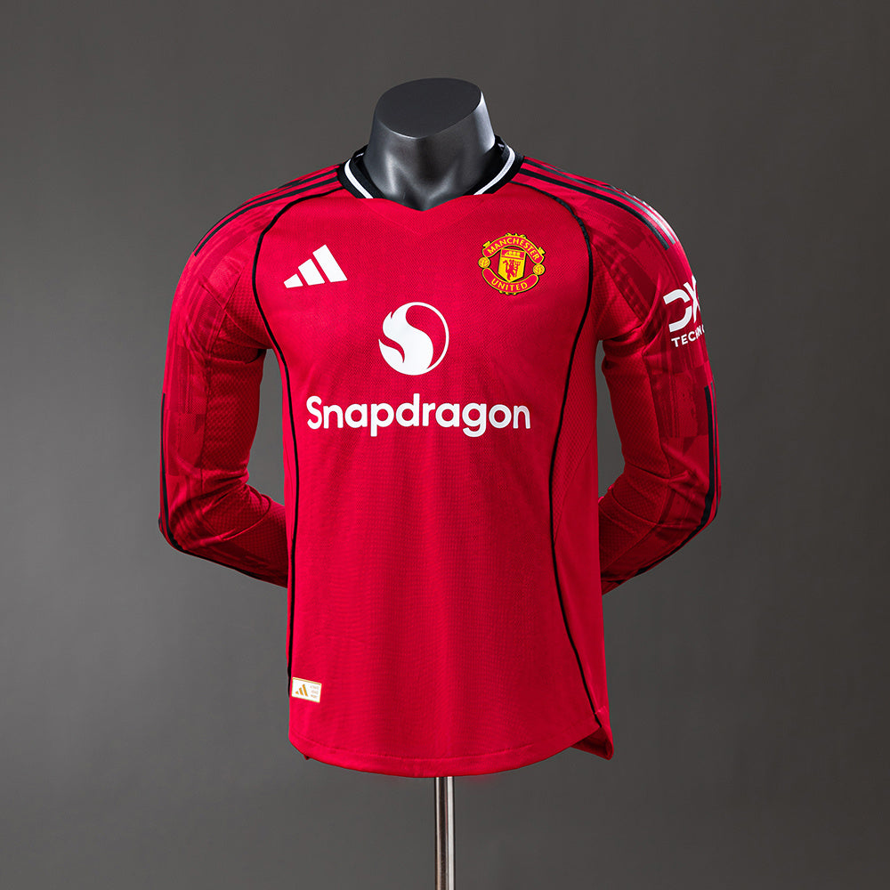Manchester United Principal Manga Longa Versão Jogador Camisa 25/26