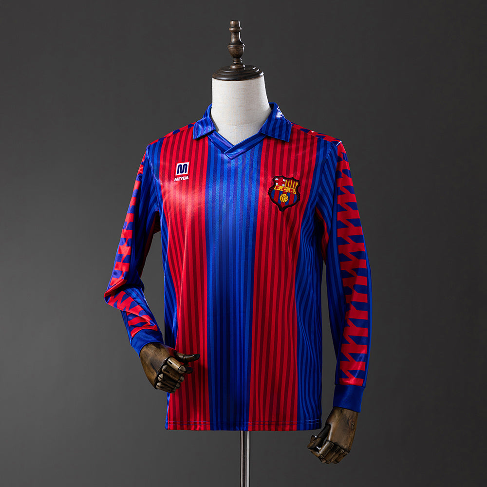 Barcelona Principal Retrô Manga Longa Camisa 1992
