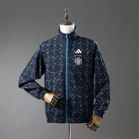 Manchester United Reversible - Azul&Preto Corta Vento Jaqueta