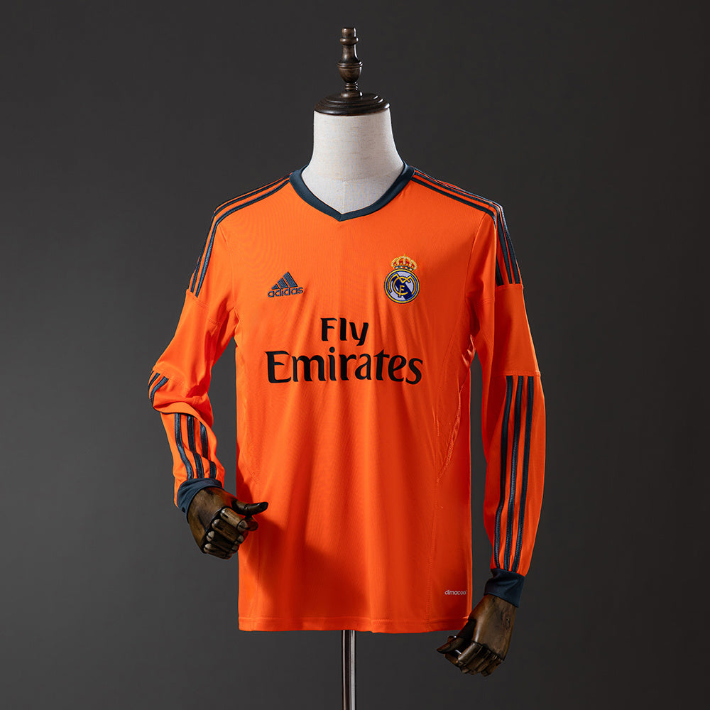 Real Madrid Secundária Segunda Retrô Manga Longa Camisa 13/14