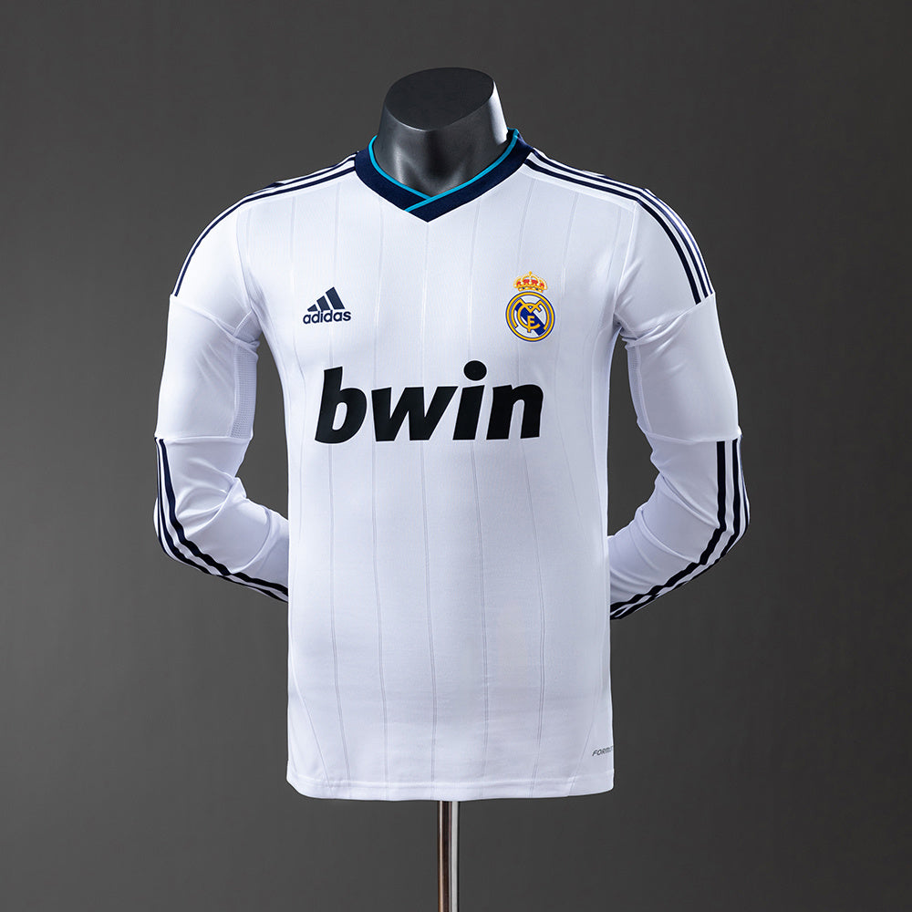 Real Madrid Principal Retrô Manga Longa Versão Jogador Camisa 12/13