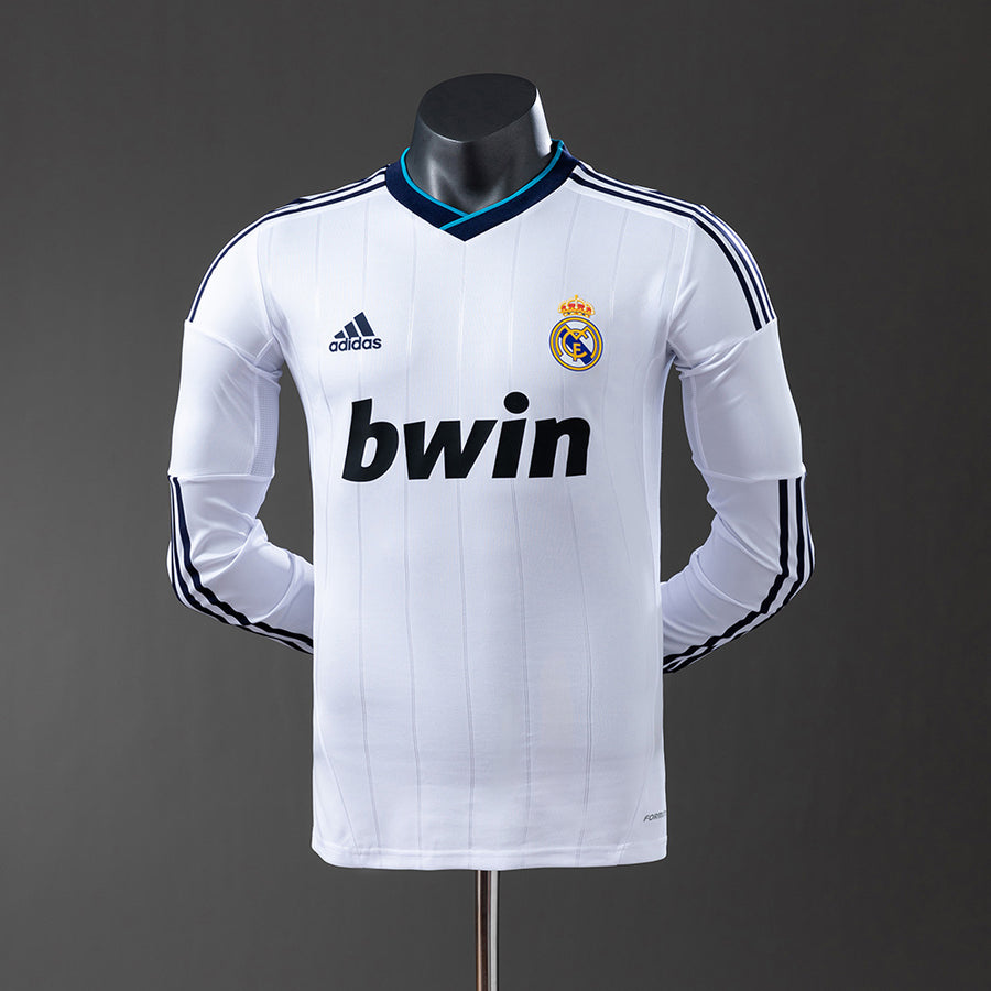Real Madrid Principal Retrô Manga Longa Versão Jogador Camisa 12/13