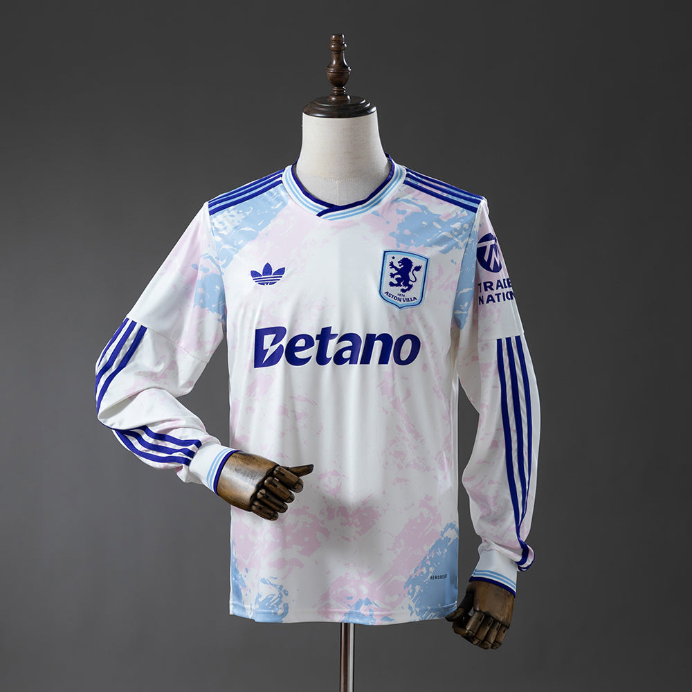 Aston Villa Secundária Terceira Manga Longa Camisa 25/26