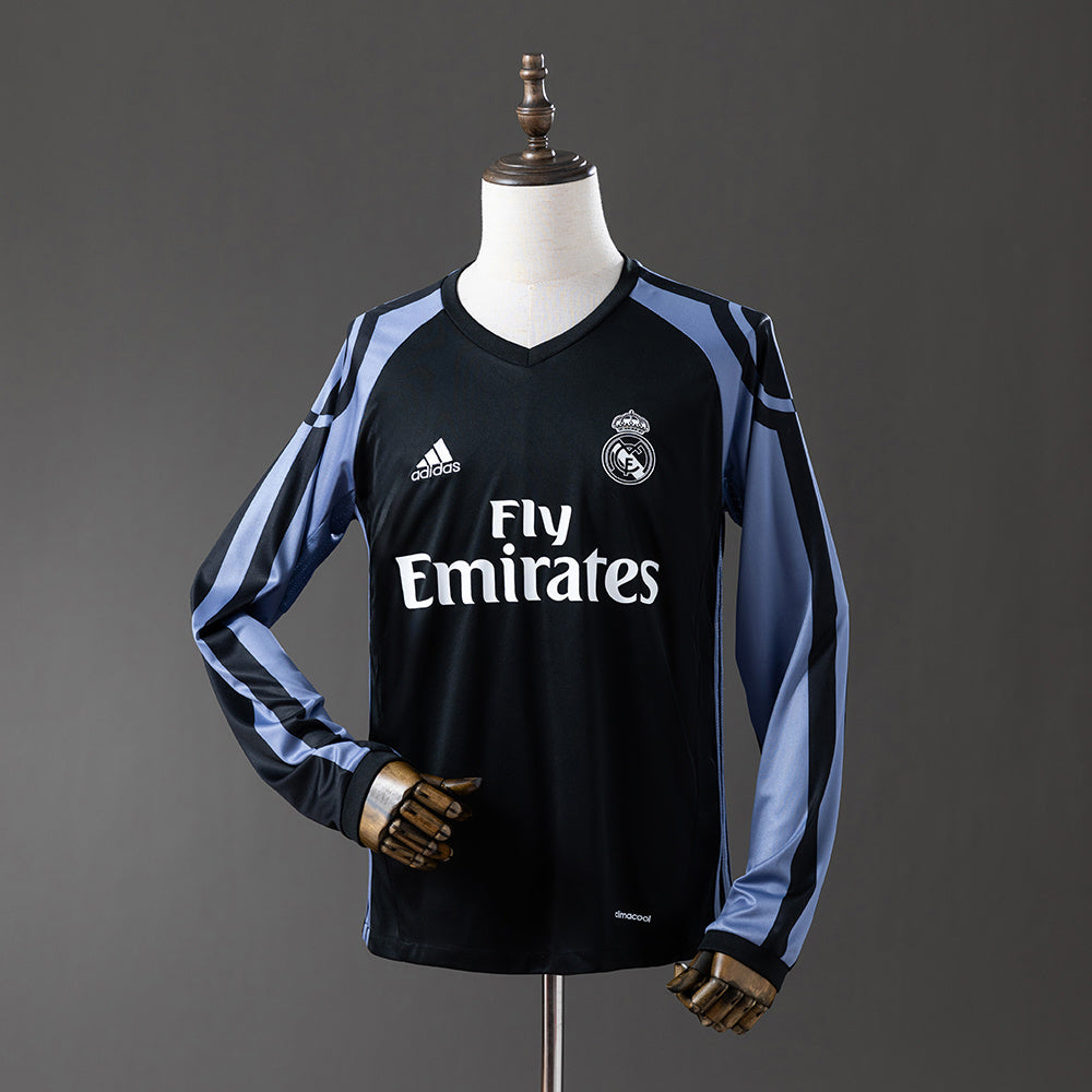 Real Madrid Secundária Terceira Retrô Manga Longa 16/17