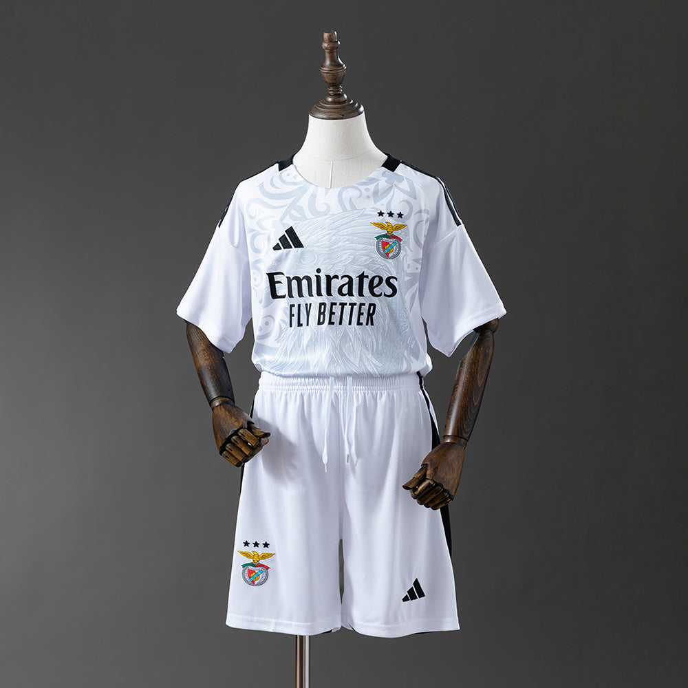 Benfica Branco : Infantil Kit Treino Camisa 25/26