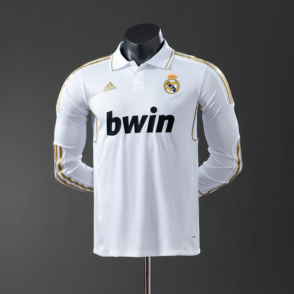 Real Madrid Principal Retrô Manga Longa Versão Jogador Camisa 11/12