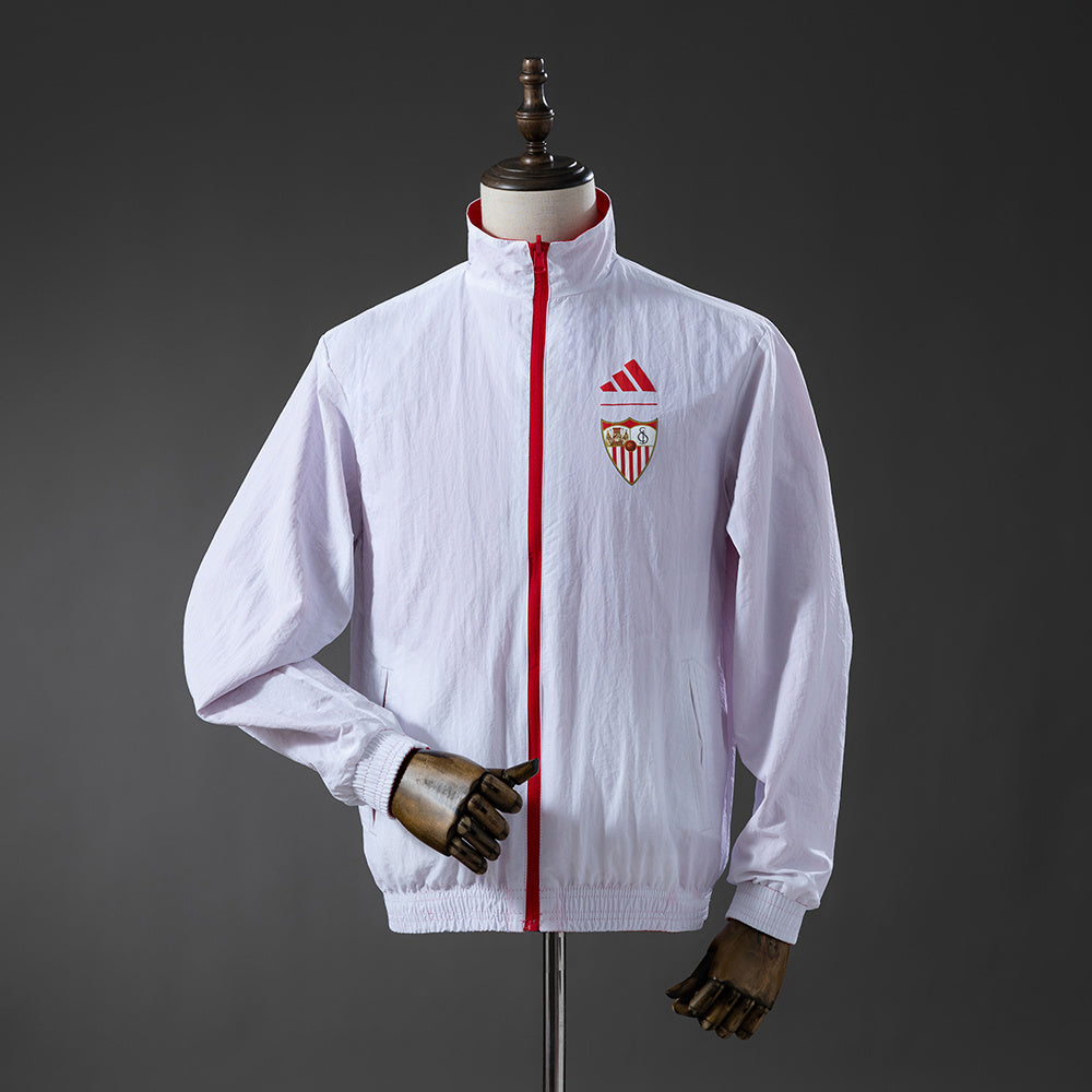Sevilla Reversible - Vermelho & Branco Corta Vento Jaqueta