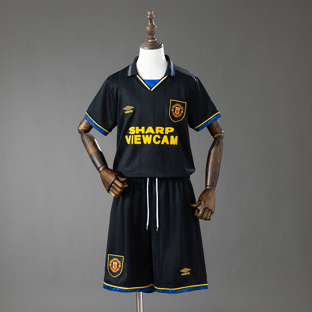 Manchester United Secundária Infantil Kit Retrô Camisa 93/94