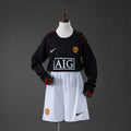 Manchester United Secundária Infantil Kit Retrô Manga Longa Camisa 07/08