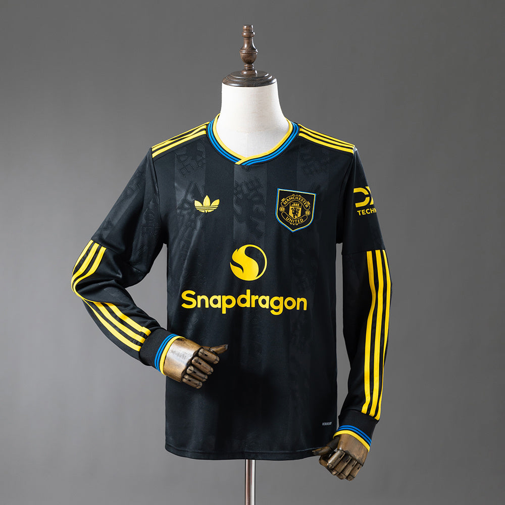 Manchester United Secundária Terceira Manga Longa Camisa 25/26