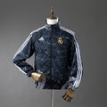 Real Madrid Reversible - Preto&Preto Dragon Corta Vento Jaqueta