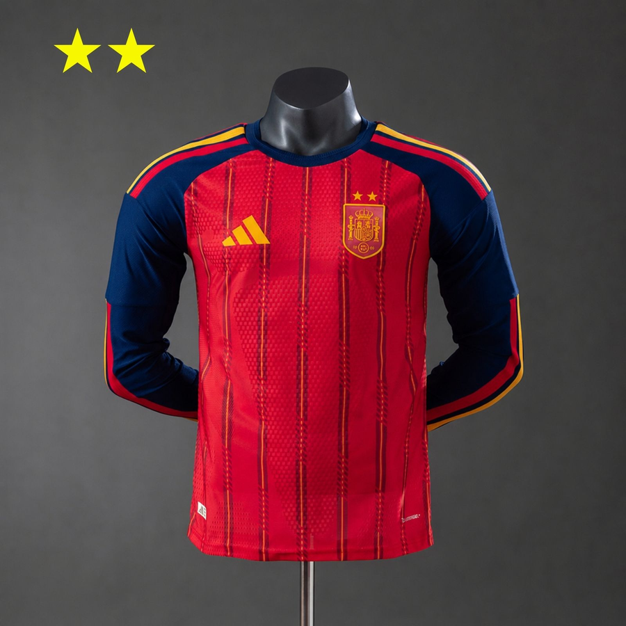 Espanha 2-Star Champion Edition Long sleeves Principal Versão Jogador Camisa 2026