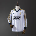 Real Madrid Principal Retrô Manga Longa Camisa 2000