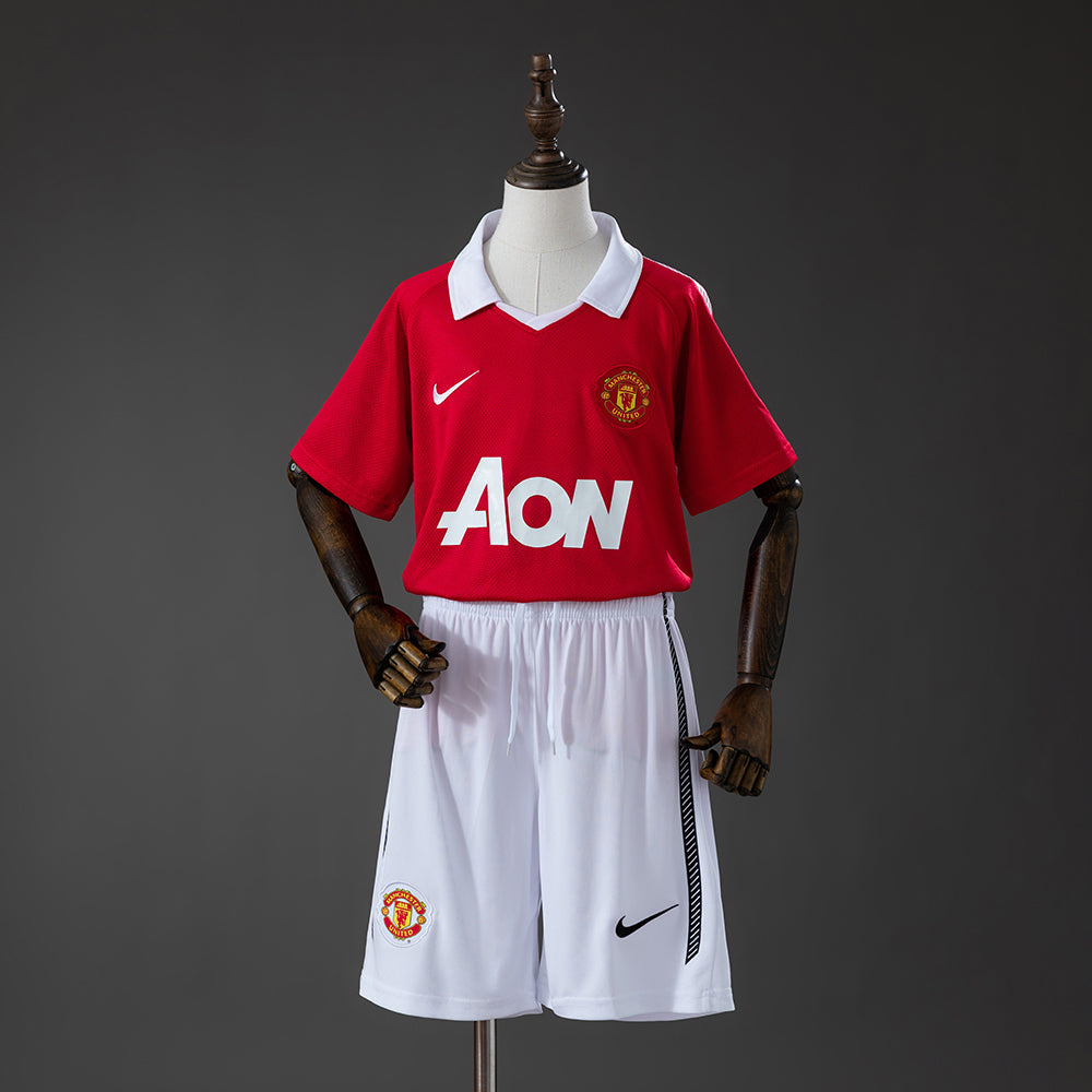 Manchester United Principal Infantil Kit Retrô Camisa 10/11