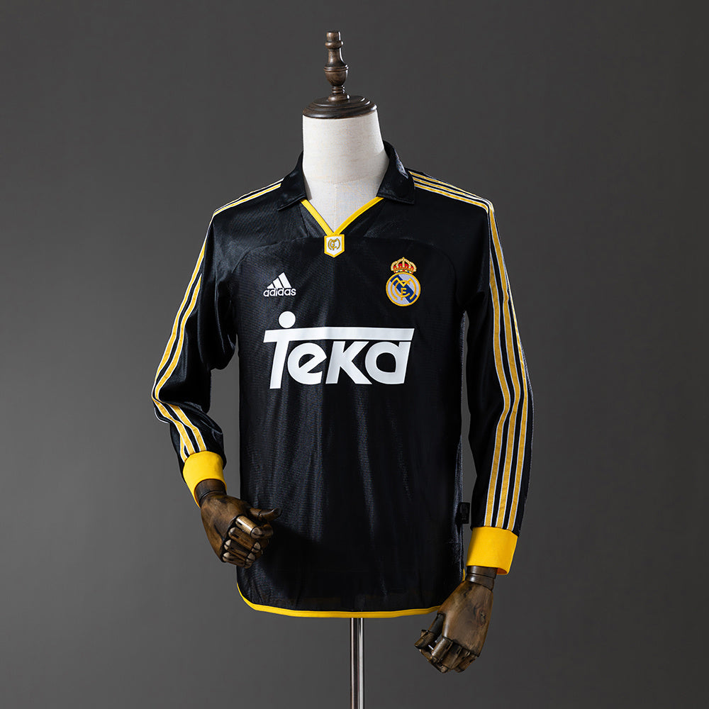 Real Madrid Secundária Retrô Manga Longa Camisa 2000